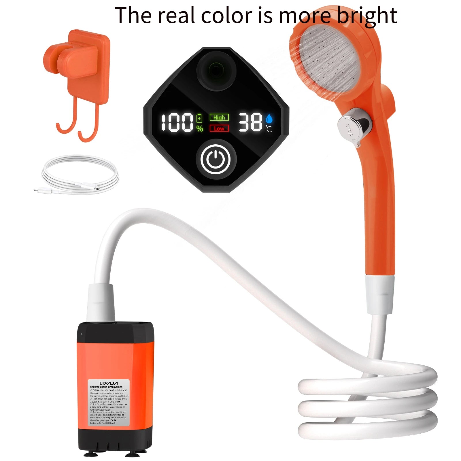 Portable Camping Shower Pump Kit – RV Outdoor Shower with Digital Display & Adjustable Flow